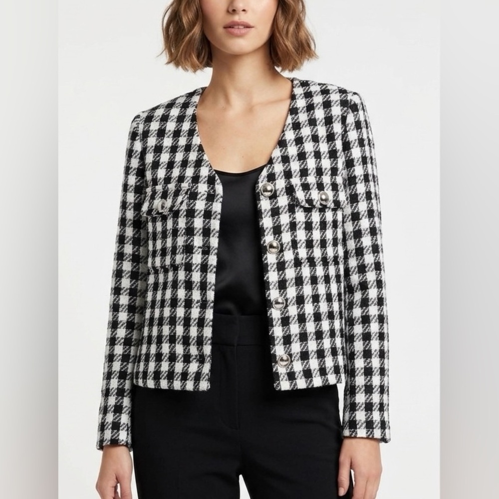 Rachel Zoe Monochrome Checkered blazer
